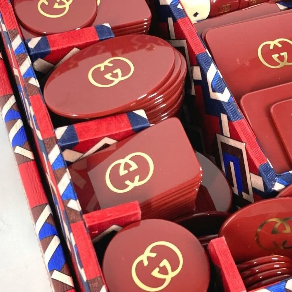 GUCCI 662474 playing cards chips Geometric G Briefcase Poker Set Dice Unused